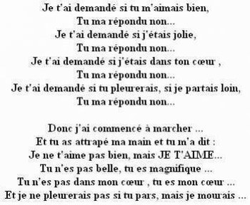 je t'ai demandé.....